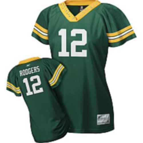 Packers #12 Aaron Rodgers Green Women's Field Flirt Stitched NFL Jersey - Click Image to Close